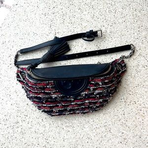 Tory Burch Fleming tweed belt bag